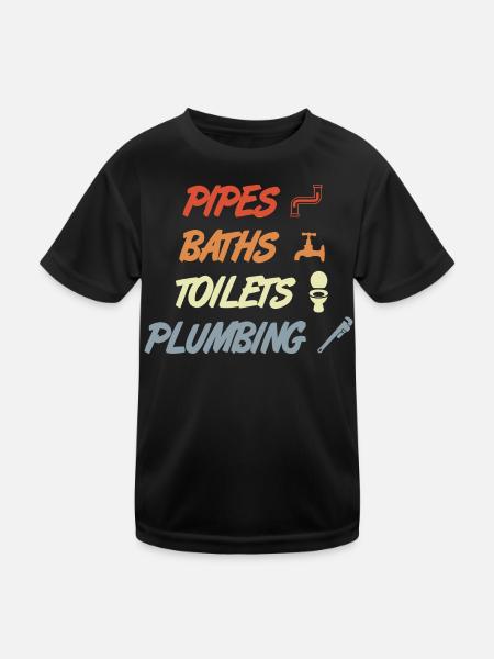 Plumbing - Kids Functional T-Shirt - black - Front