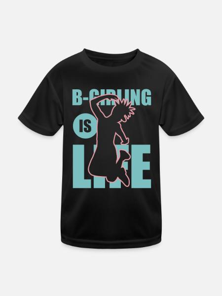 Breakdance Girl - Kids Functional T-Shirt - black - Front