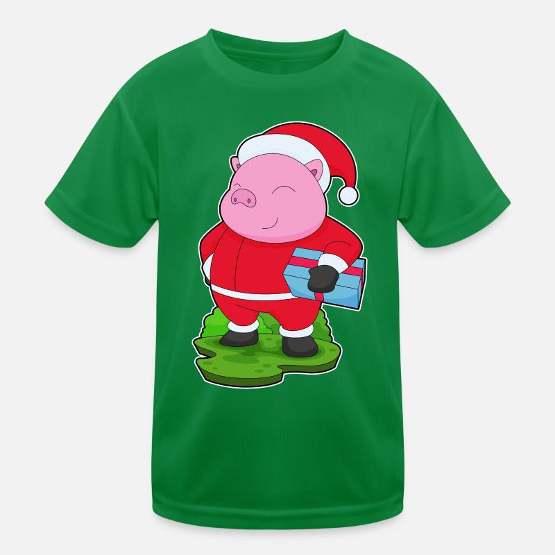 Pig Christmas Package Kids Functional T-Shirt