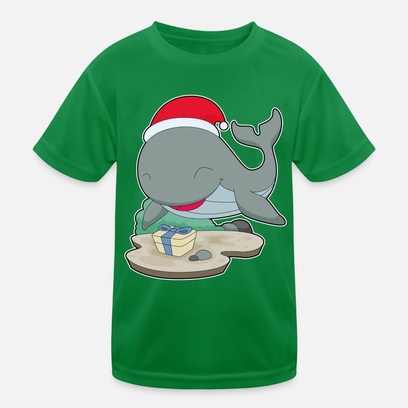 Whale Christmas Package Kids Functional T-Shirt