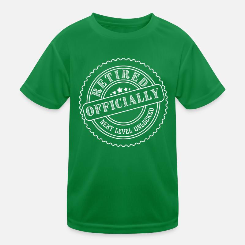 Offiziell im Ruhestand nächstes Level freischalten Kinder Funktions-T-Shirt