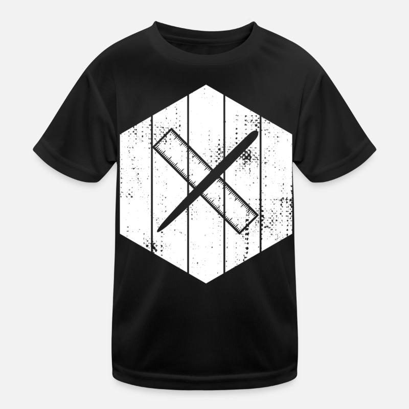 Drawing with pen and ruler Kids Functional T-Shirt