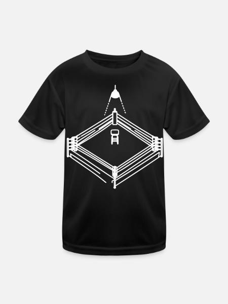 Dessin de ring de boxe - T-shirt sport Enfant - noir - Devant