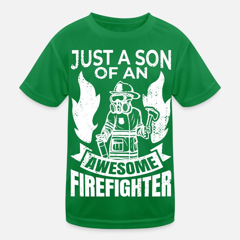 Firefighter Son Kids Functional T-Shirt