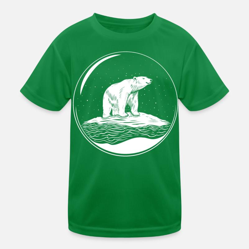 Eisbär auf Eisscholle Save the polarbear Kinder Funktions-T-Shirt