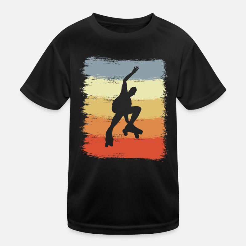 Vintage Rollschuhläufer Kinder Funktions-T-Shirt