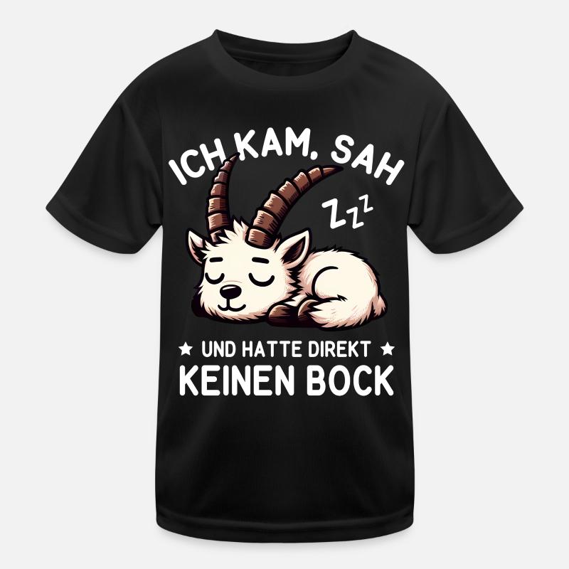 Süßer schlafender Steinbock hat null Bock - Kinder Funktions-T-Shirt - Schwarz