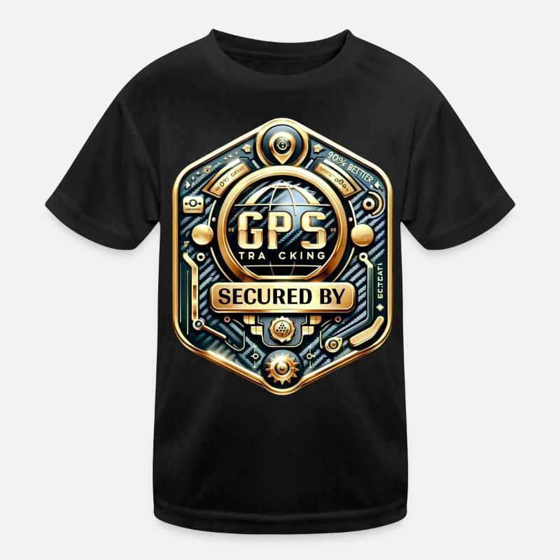 GPS Anti Theft Sticker Carbon-Gold Kids Functional T-Shirt