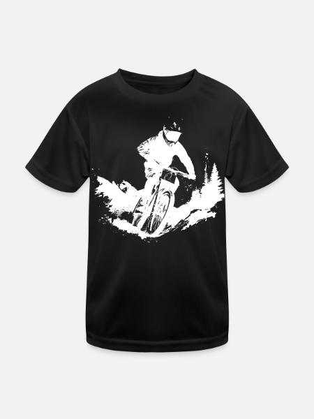 Mountain bikers - Kids Functional T-Shirt - black - Front