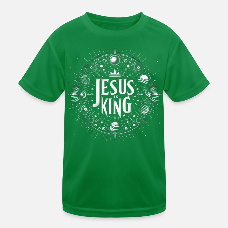 Jesus is King Circle Design Kids Functional T-Shirt