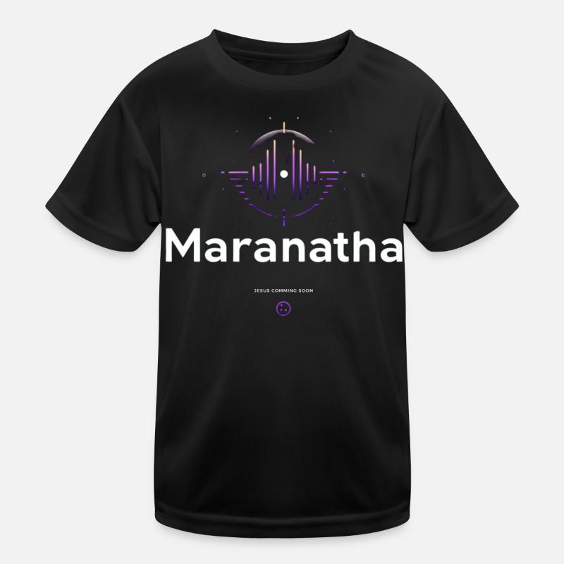 Maranatha Lobpreis Welle - Kinder Funktions-T-Shirt - Schwarz