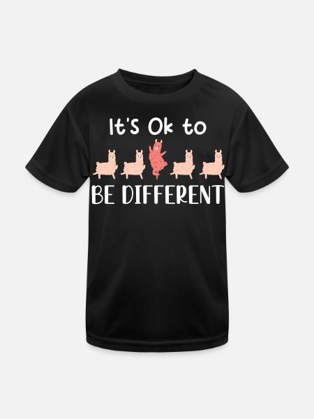 C'est normal d'être différent, danse drôle des lamas et des alpagas - T-shirt sport Enfant - noir - Devant