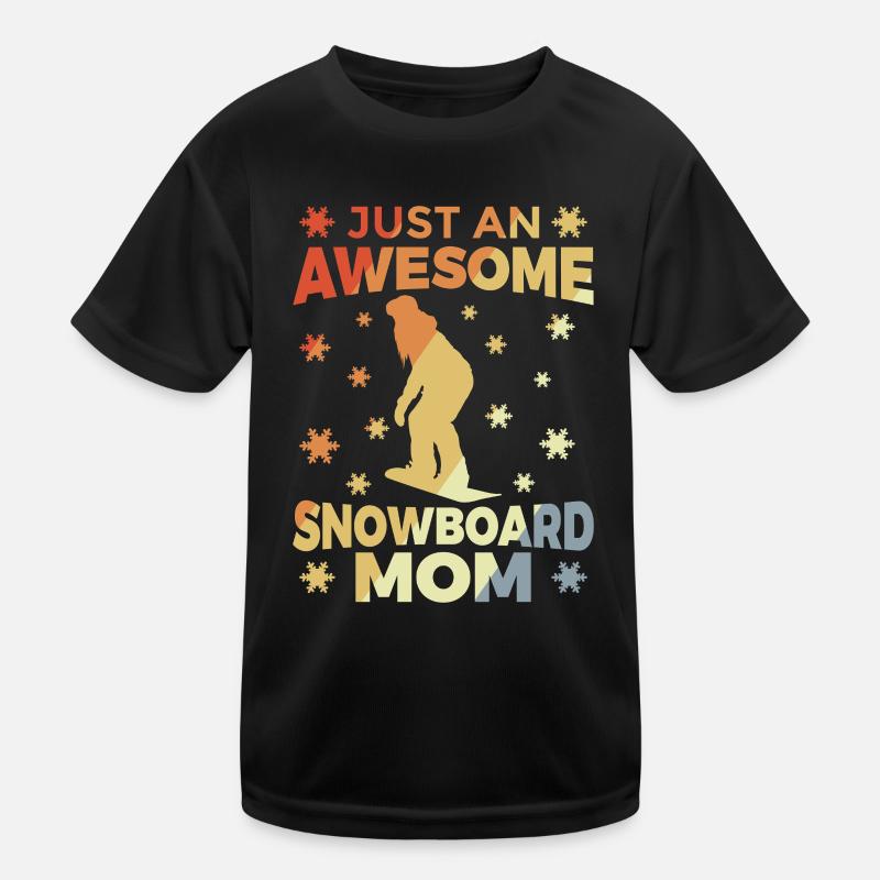 Snowboard Mutter Kinder Funktions-T-Shirt