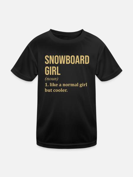 Snowboard Snowboard Snowboard - Kinder Funktions-T-Shirt - Schwarz - Vorne