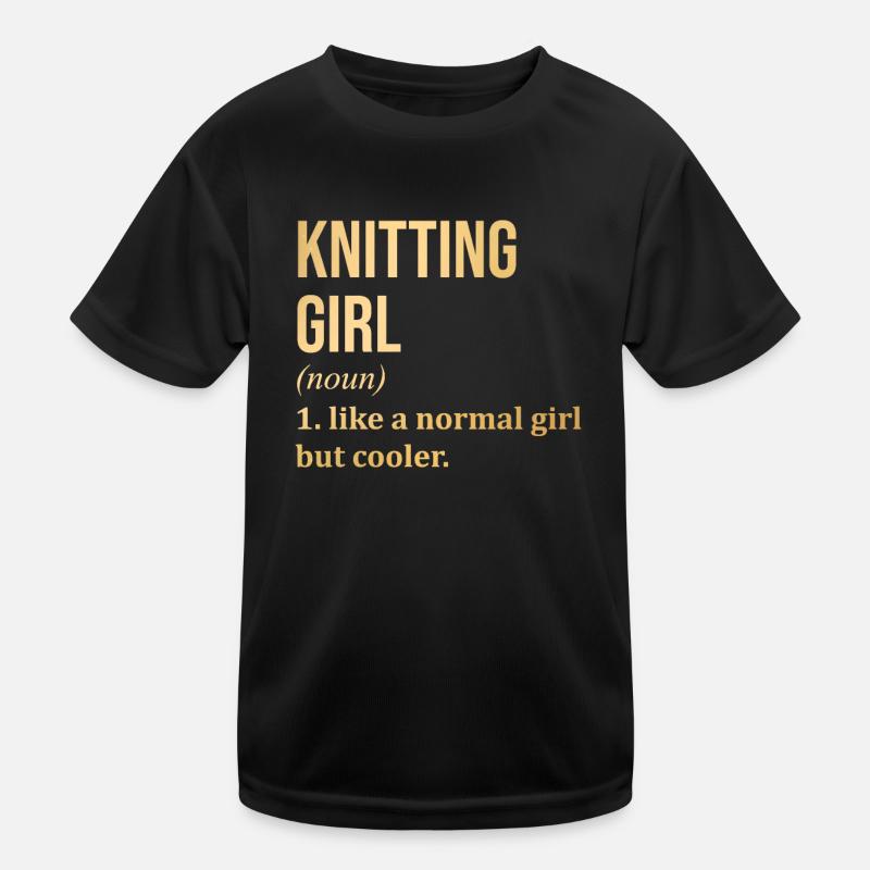 Stricken - Kinder Funktions-T-Shirt - Schwarz