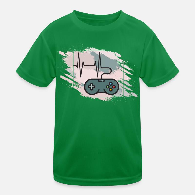 Herzschlag Gaming Controller Retro Kinder Funktions-T-Shirt