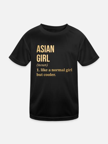 Asiatisch-Asiatisch-Asiatisch - Kinder Funktions-T-Shirt - Schwarz - Vorne