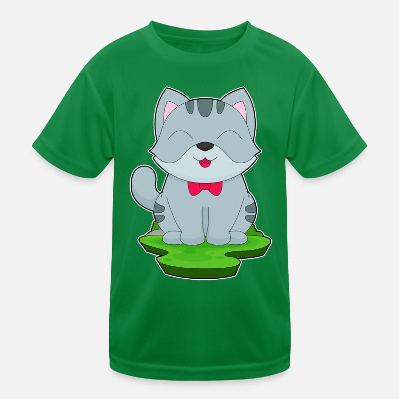 Cat Bow Kids Functional T-Shirt