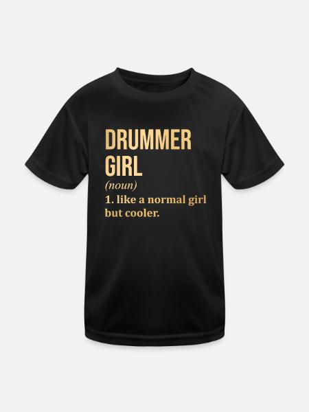 Drummer Drummer Drummer - Kids Functional T-Shirt - black - Front