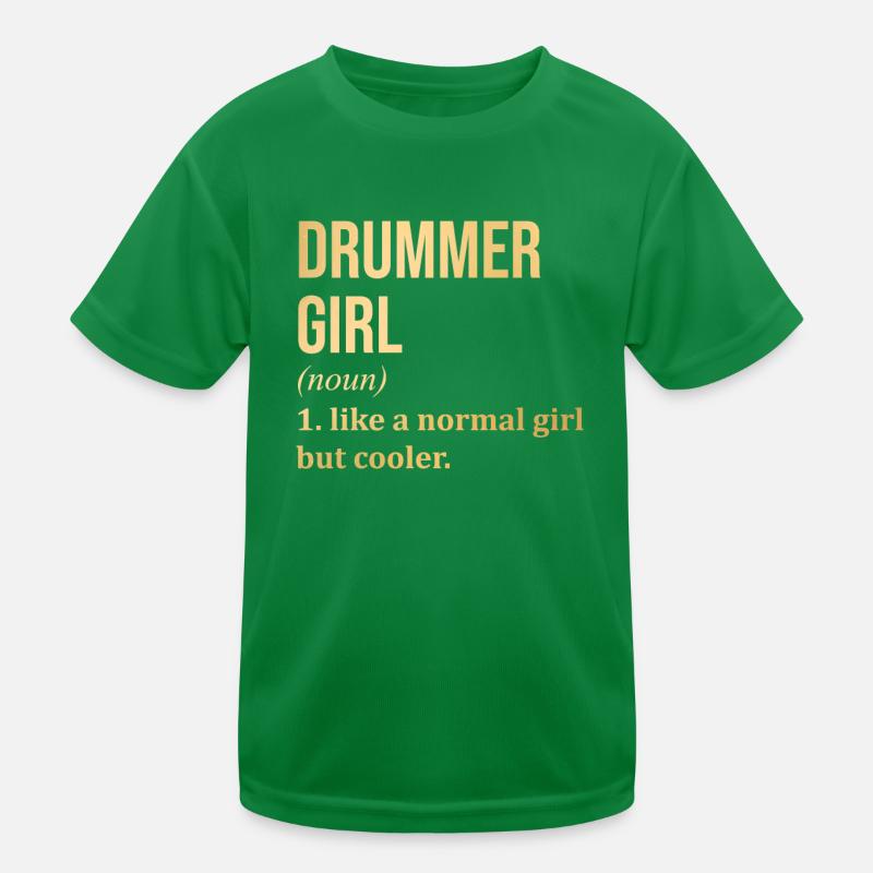 Drummer Kids Functional T-Shirt
