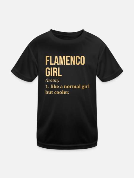 Flamenco Flamenco Flamenco - Kinder Funktions-T-Shirt - Schwarz - Vorne