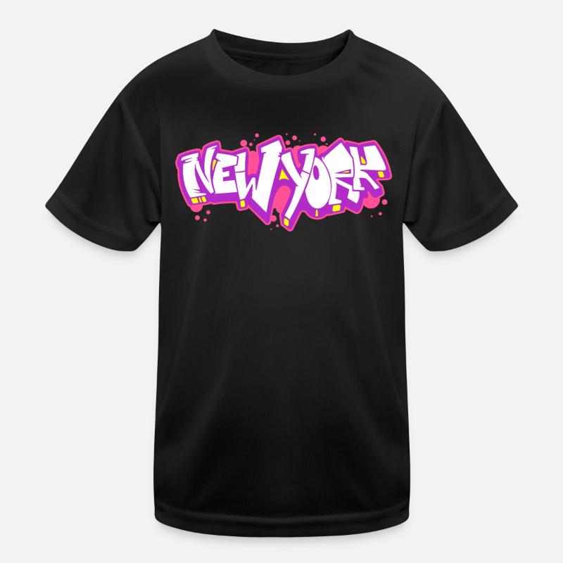 New York Horizontales Graffiti 2 Kinder Funktions-T-Shirt