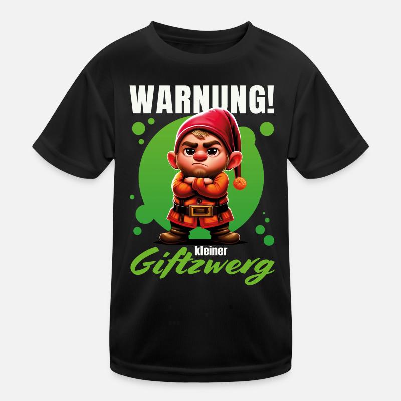Warnung! Kleiner Giftzwerg – Grummeliger Zwerg Kinder Funktions-T-Shirt