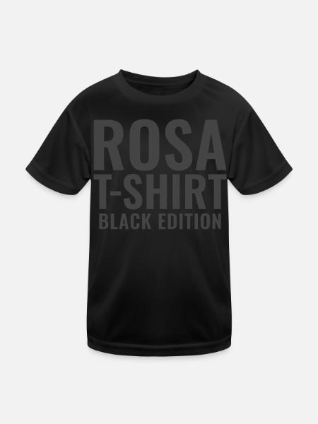 Rosa T-Shirt Black Edition - Kinder Funktions-T-Shirt - Schwarz