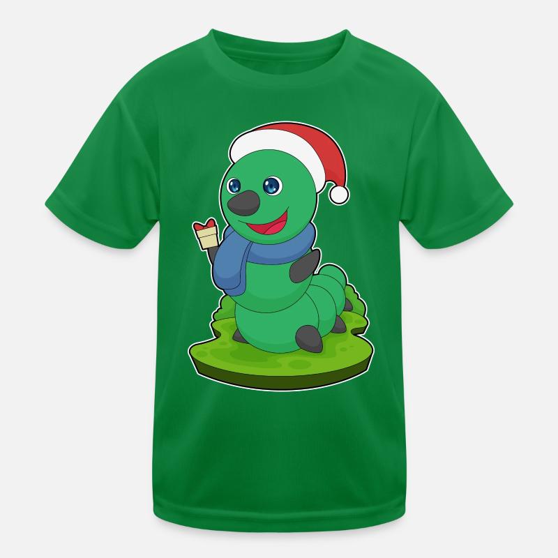 Caterpillar Christmas Package Kids Functional T-Shirt