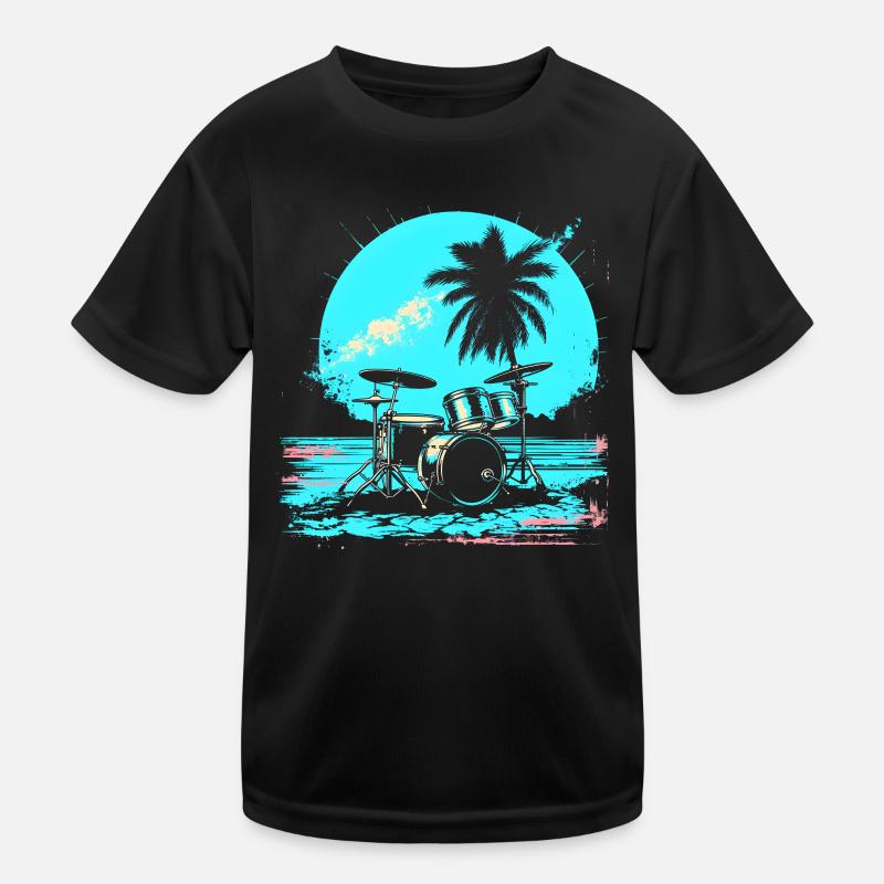 Retro Drums Kids Functional T-Shirt