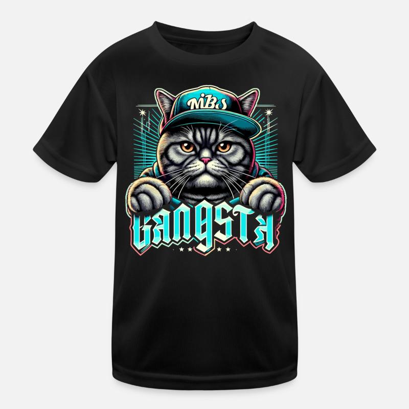 BKH Britisch Kurzhaar Katze getigert Gangsta Gangs Kinder Funktions-T-Shirt