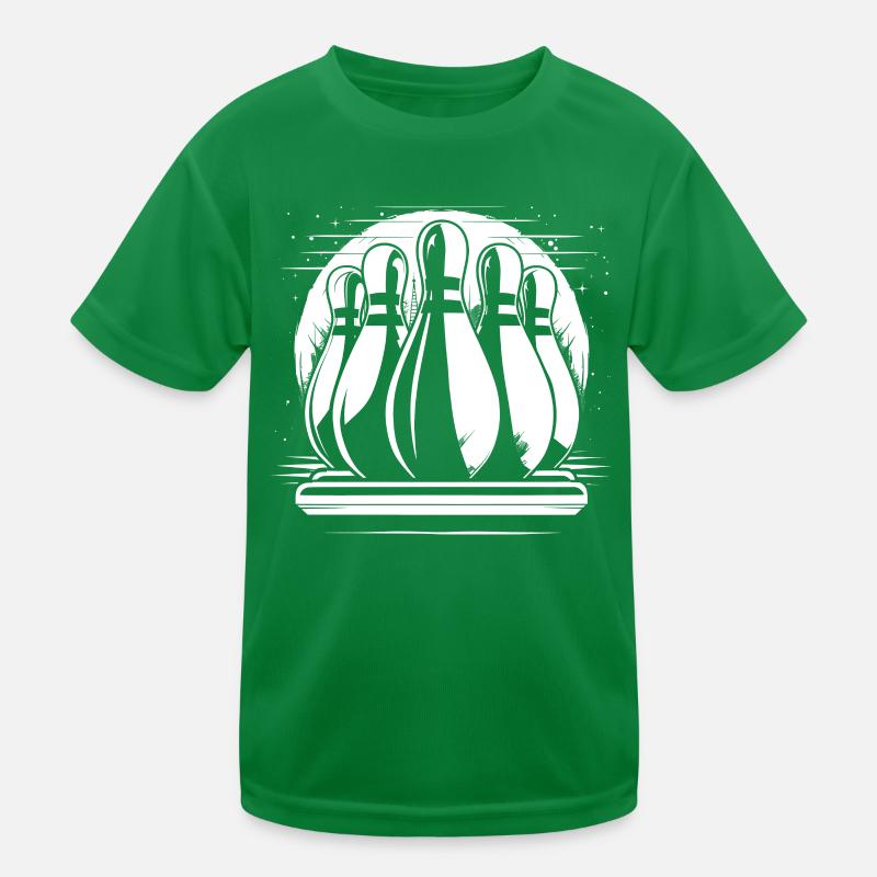 Bowling Pins Drawing Kids Functional T-Shirt