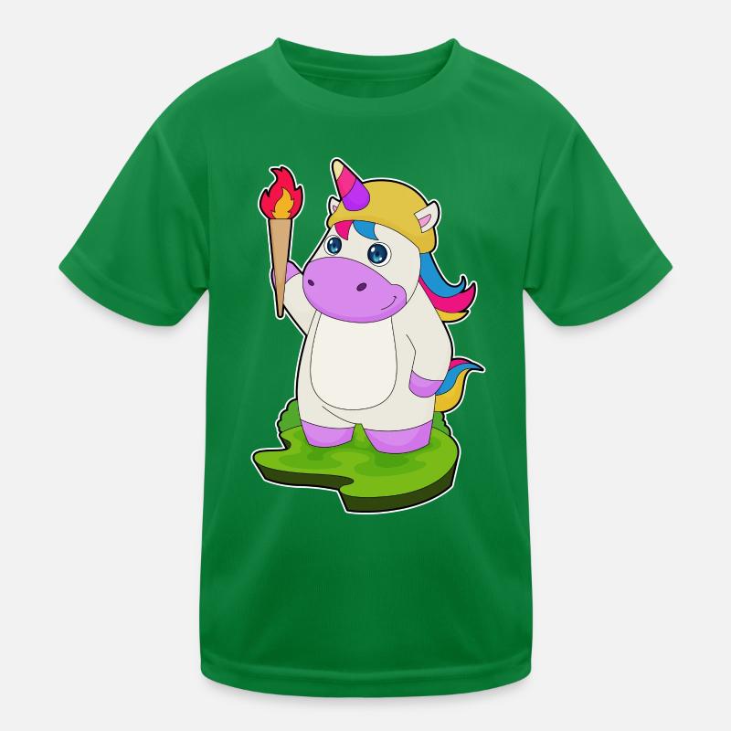 Einhorn Fackel Kinder Funktions-T-Shirt