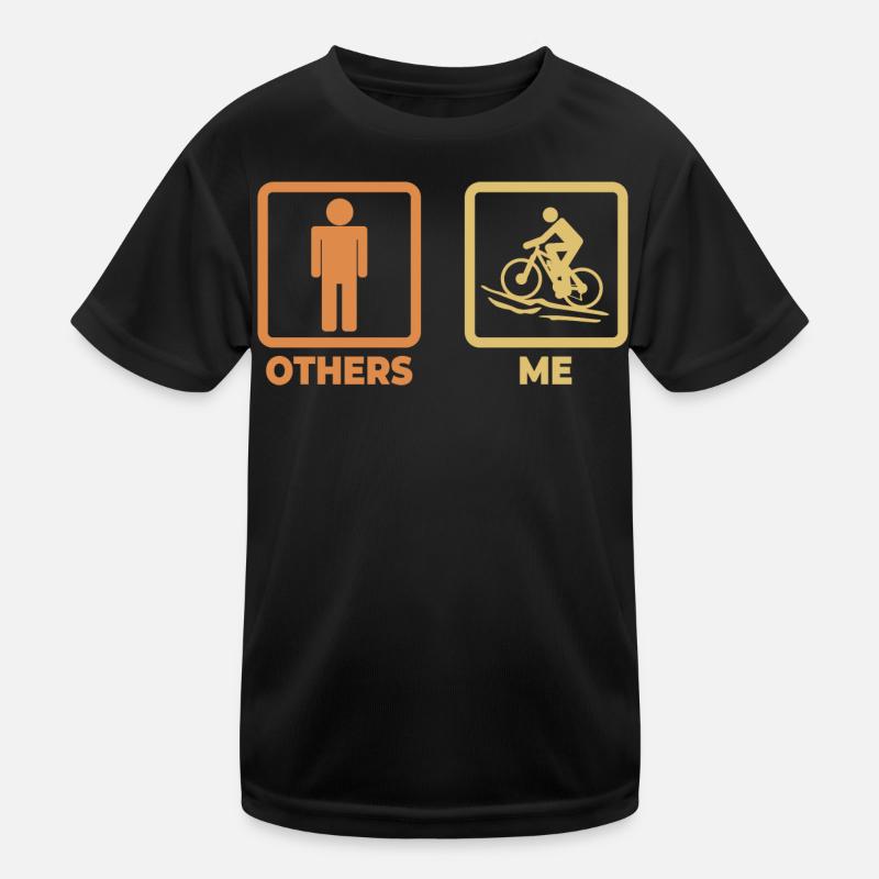 Mountainbiker Strichmännchen Kinder Funktions-T-Shirt