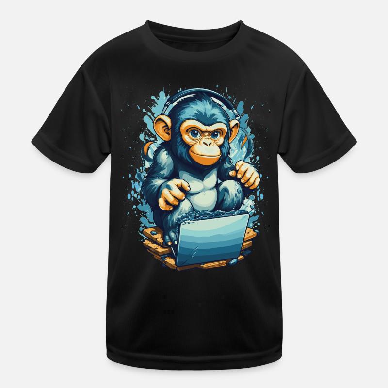 Clever Gaming Monkey Kinder Funktions-T-Shirt