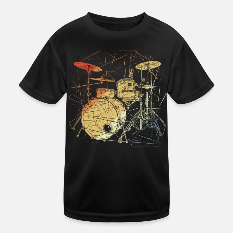 Drums Retrowave Kids Functional T-Shirt