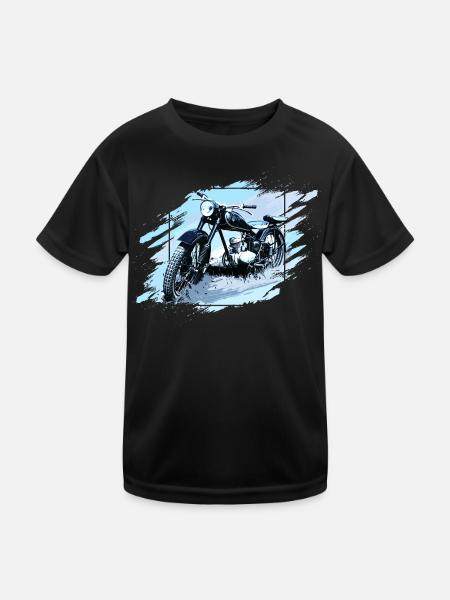 125 Zschopau GDR Motorcycle - Kids Functional T-Shirt - black - Front