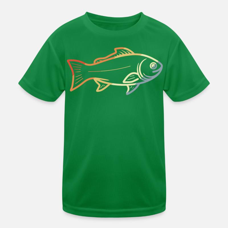 Vintage Fish Drawing Kids Functional T-Shirt
