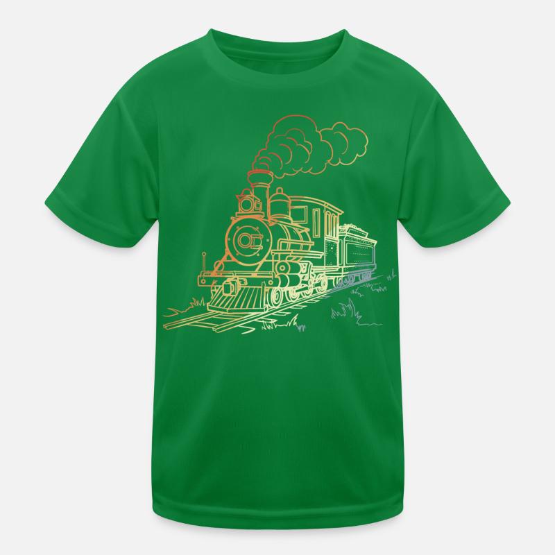 Eisenbahn Line Art Kinder Funktions-T-Shirt