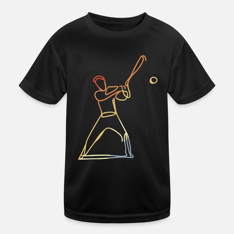 Vintage Baseball Player Kids Functional T-Shirt