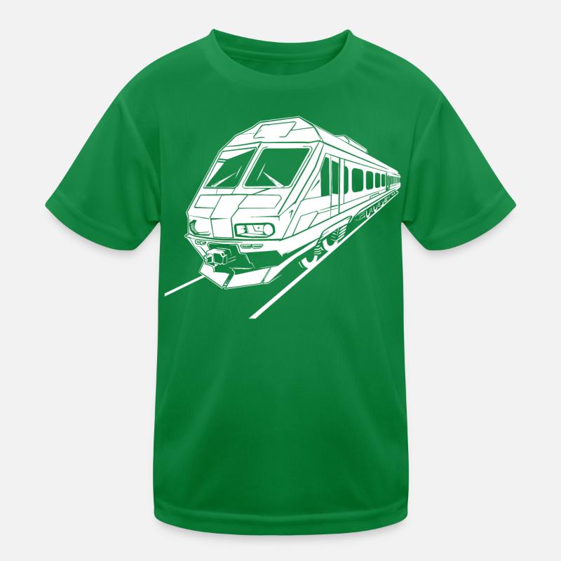 Train Drawing Kids Functional T-Shirt