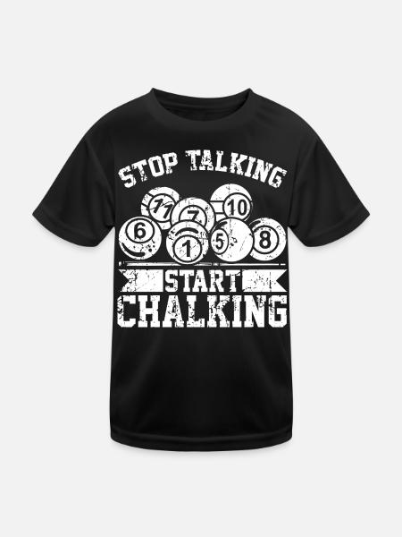 Stop Talking Start Chalking - Kids Functional T-Shirt - black - Front