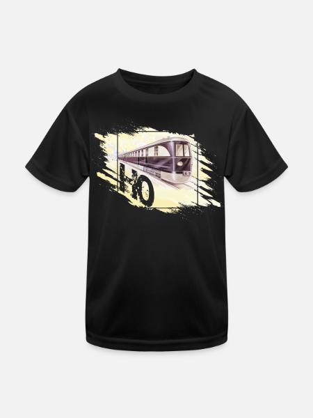 Modellbahn Spur H0 Design - Kinder Funktions-T-Shirt - Schwarz