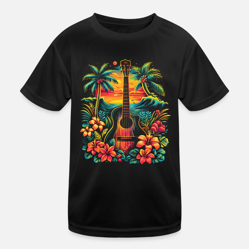 Guitar Illustration Kids Functional T-Shirt