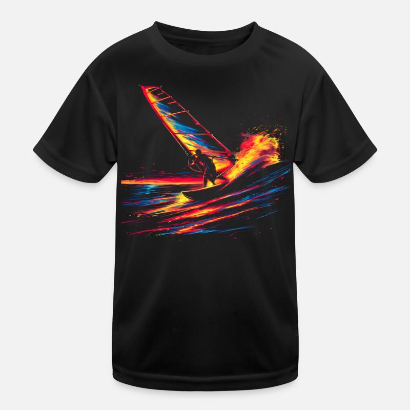 Oldschool Windsurfen Kinder Funktions-T-Shirt