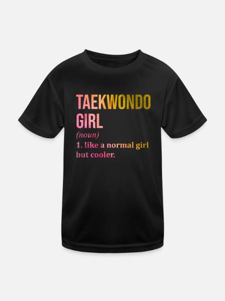 Taekwondo Taekwondo Taekwondo - Kinder Funktions-T-Shirt - Schwarz - Vorne