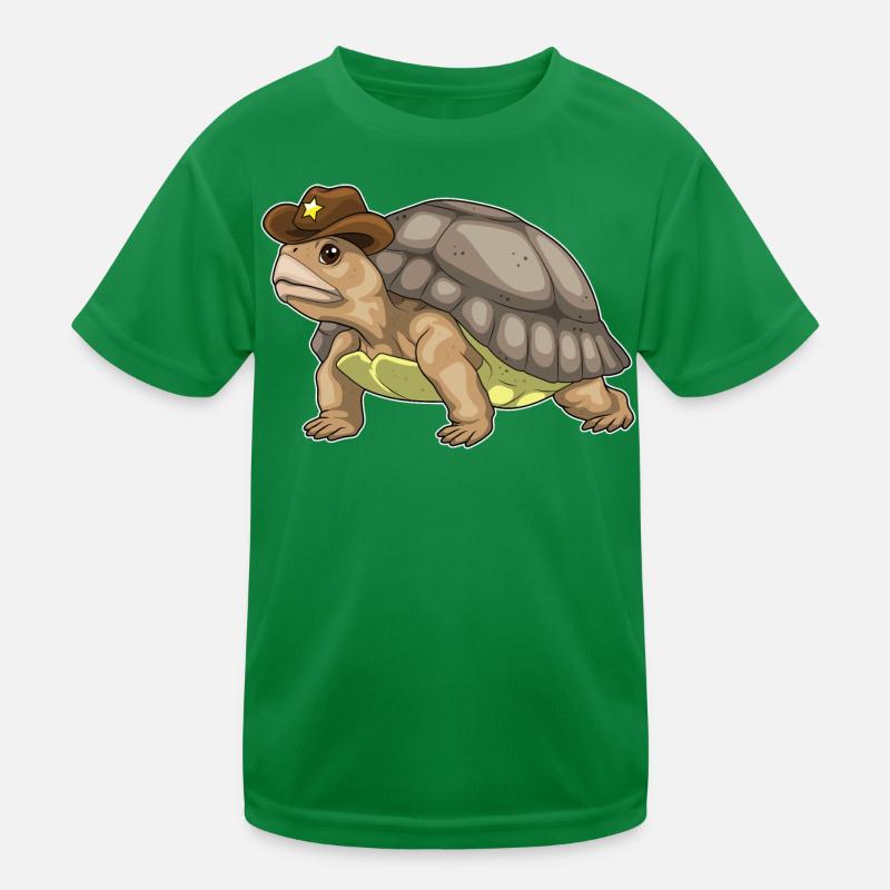 Schildkröte Sheriff Sheriffhut Kinder Funktions-T-Shirt