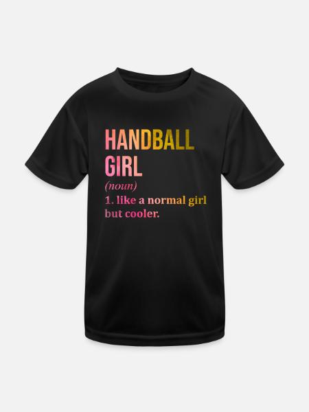 Handball Handball Handball - Kinder Funktions-T-Shirt - Schwarz - Vorne