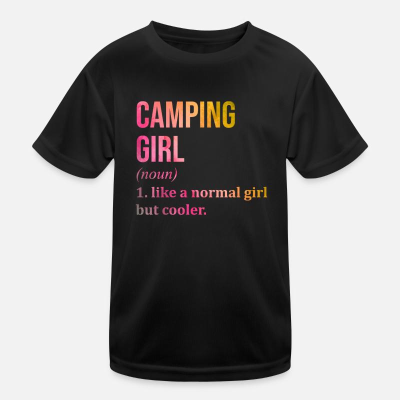 Camper - Kinder Funktions-T-Shirt - Schwarz
