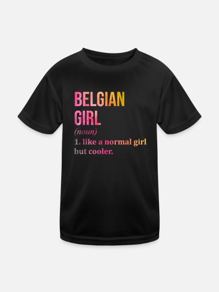 Belgien Belgien Belgien - Kinder Funktions-T-Shirt - Schwarz - Vorne